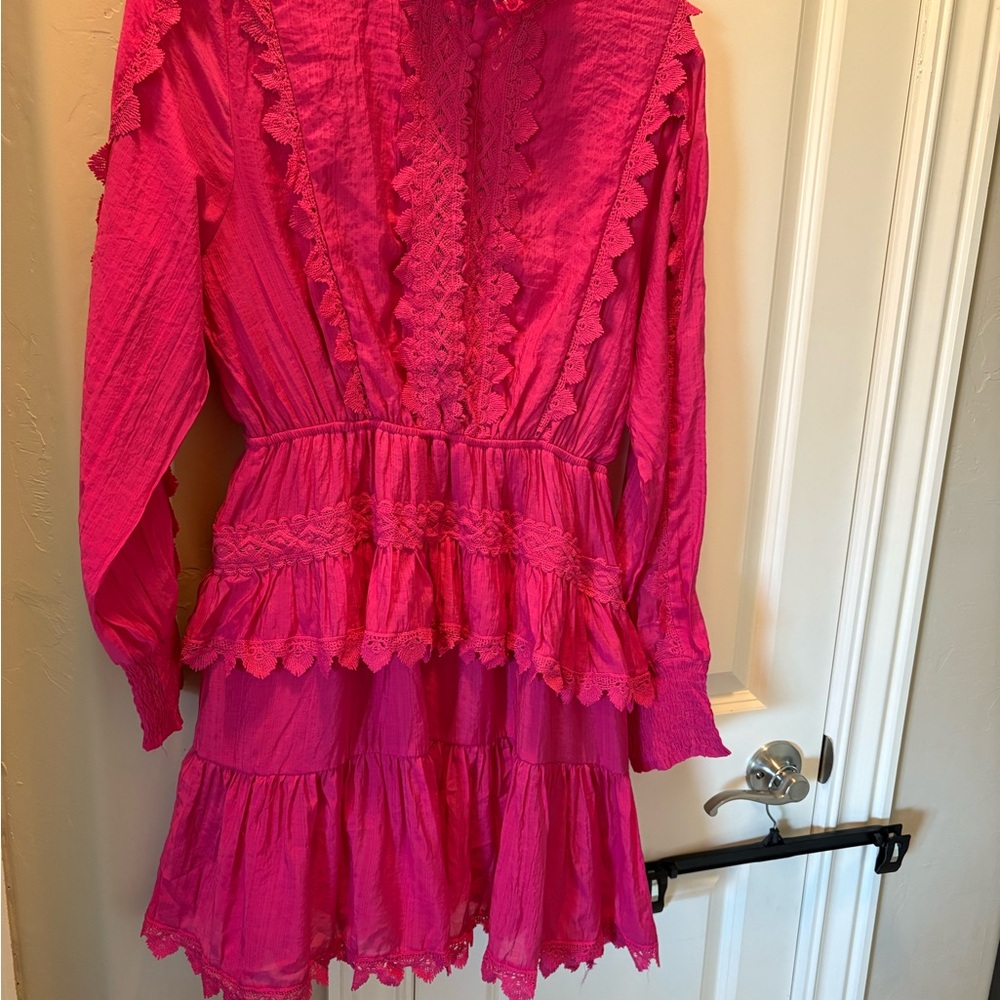 Elegant Pink Ruffled Dress